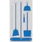 5S Supplies 5S Housekeeping Shadow Board Broom Station Version 4 - Gray Board / Blue Shadows  With Broom HSB-V4-GRAY/BLUE-KIT - alternate 1